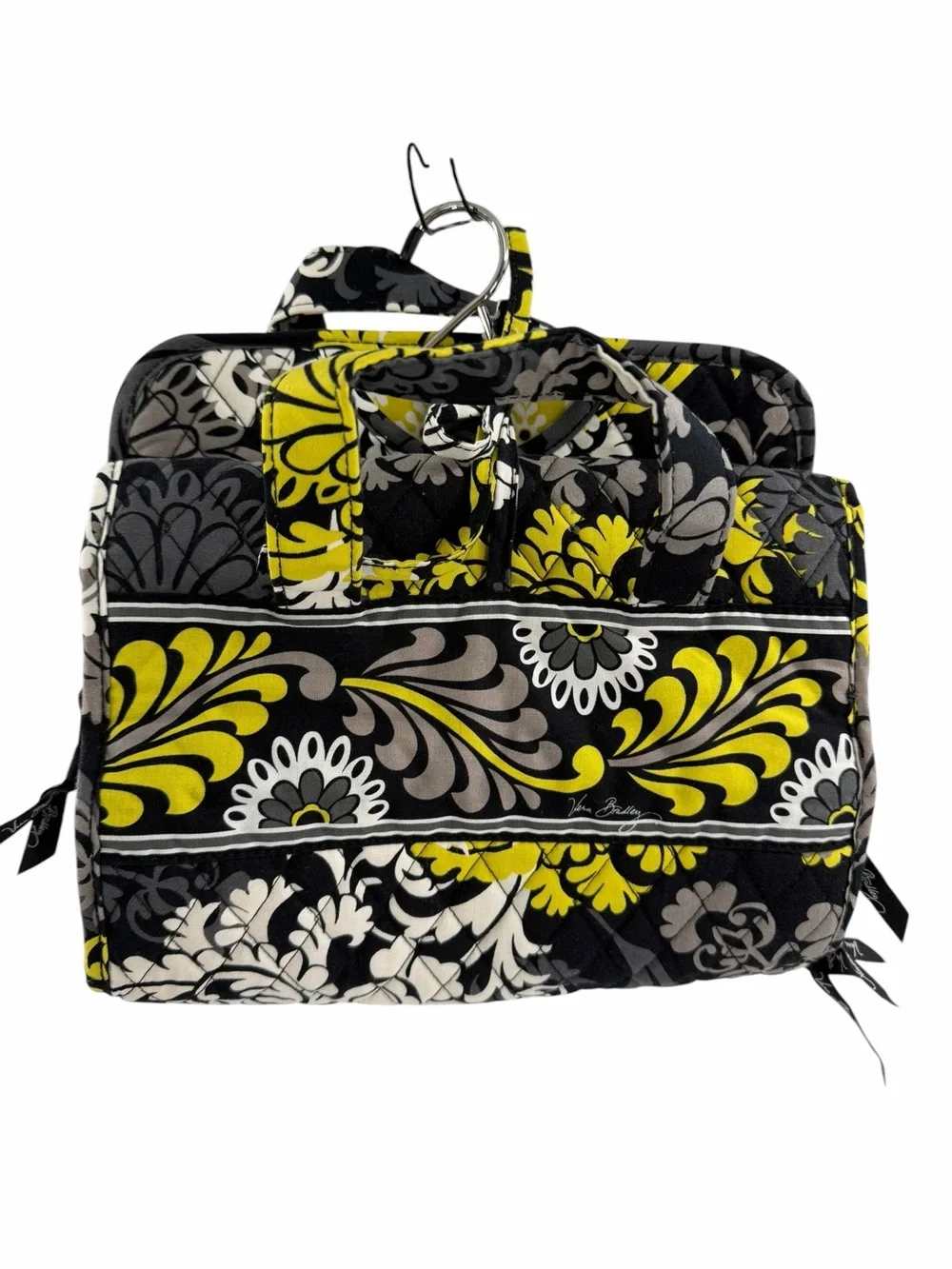 Vera Bradley Baroque‎ Jewelry Makeup Travel Hanging Organizer Black White Green